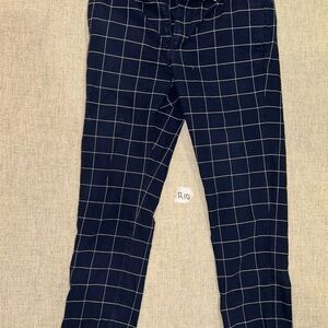 Zara Men's Navy Plaid Chinos